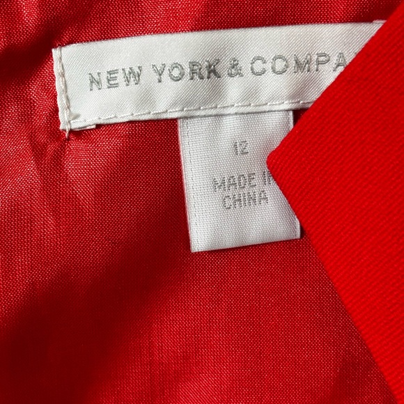 NWT New York & Company Women's stunning RED Midi Dress Size 12 Business, Party - Picture 3 of 10